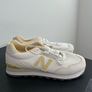 New Balance Women's White and Butter Yellow Sneakers